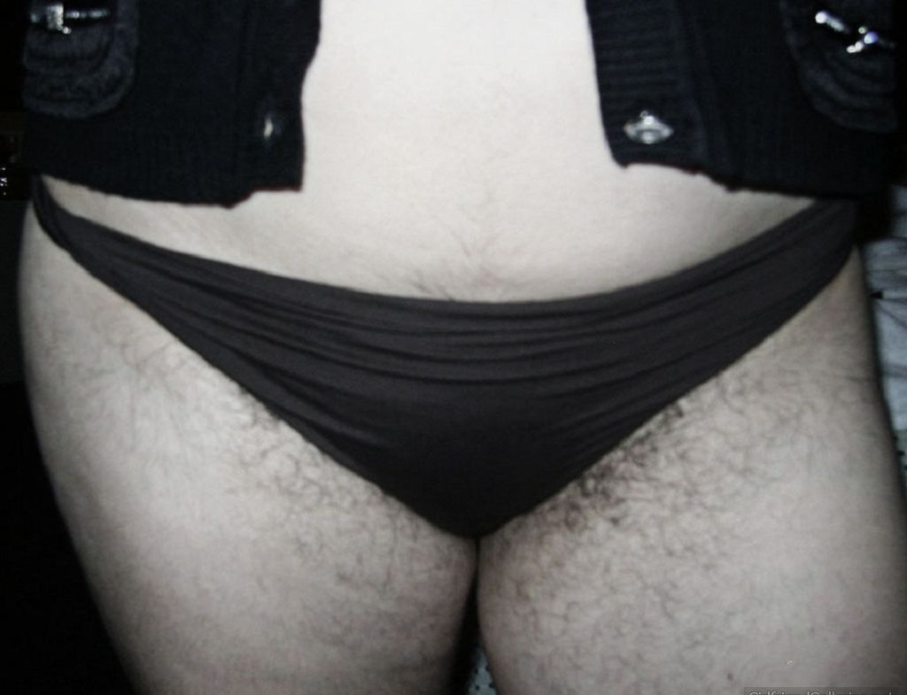 My hairy wife taking off her bikini