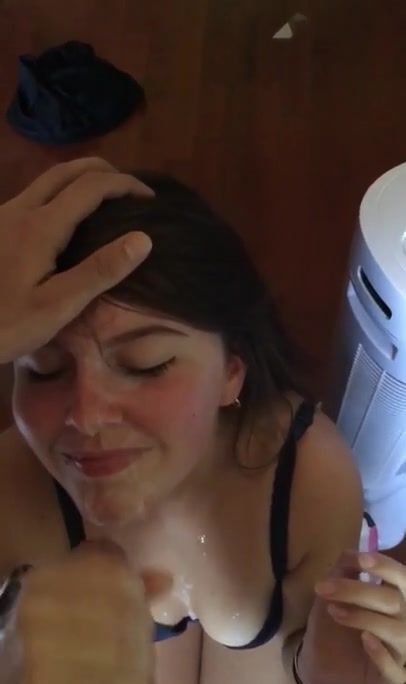 On her face
