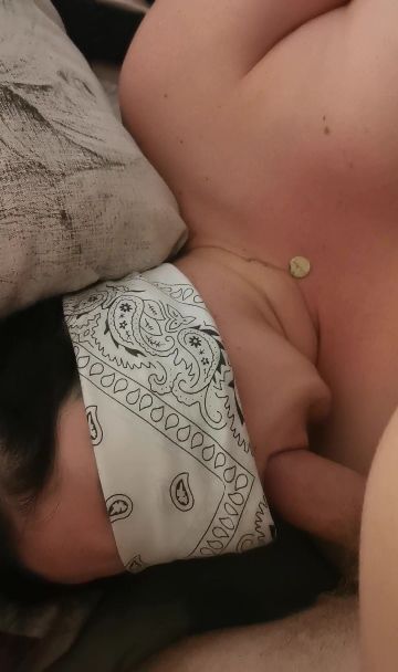 Wife blindfolded