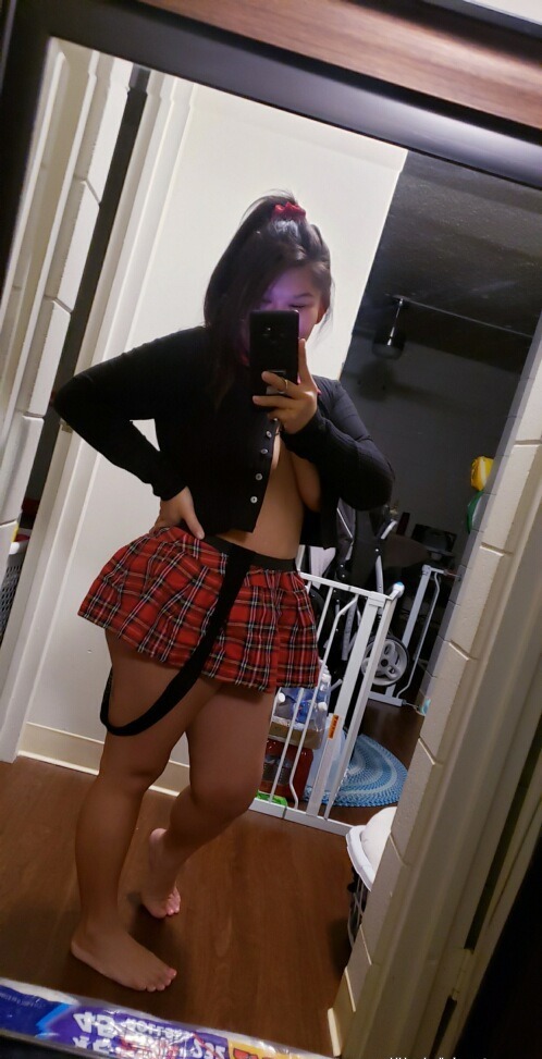 Throat goat has a schoolgirl fetish